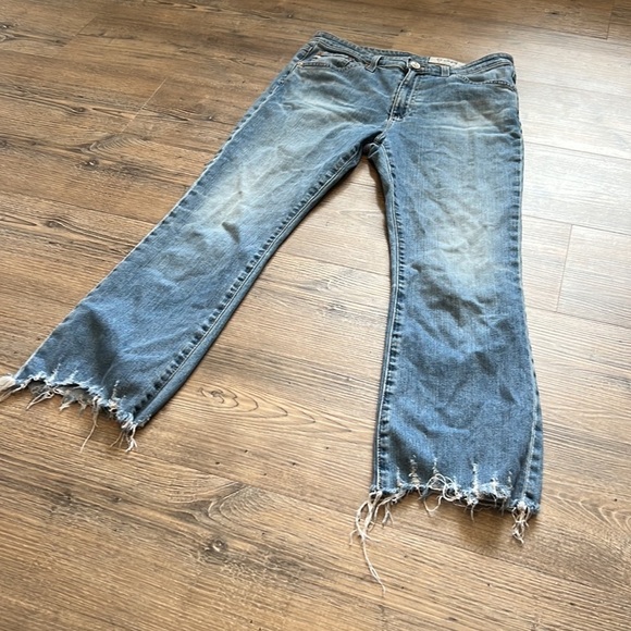 Adriano Goldschmied AG Boyfriend High Rise High Waist Raw Hem Size 29R Distress - Picture 2 of 15